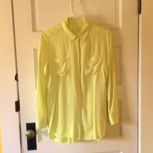 Chico’s Lime Green Button Down Shirt 100% Rayon